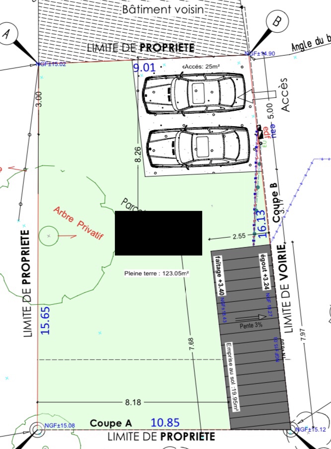 Terrain constructible arboré – 168 m² – Projet de micro-habitat/tiny house déjà validé (FR-49)